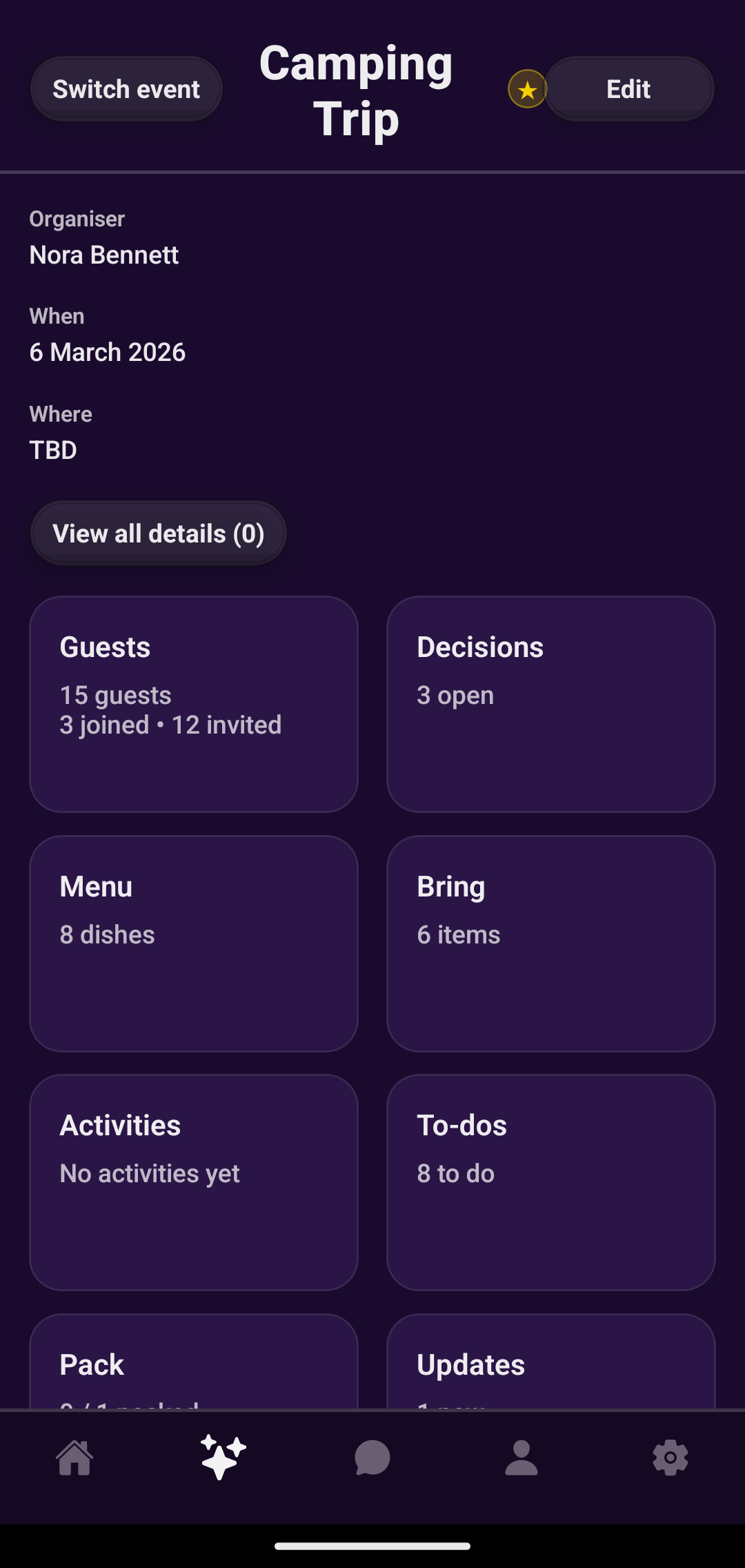 Huddle - Event Dashboard